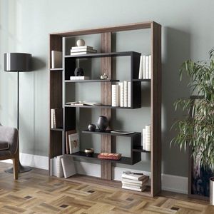 Knižnica Esteban - Walnut, Black vyobraziť