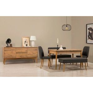 Set s rozkladacím stolom, stoličkami a konzolou (6 kusov) Vina Bench 04 1053 - Atlantic Pine, Anthracite vyobraziť