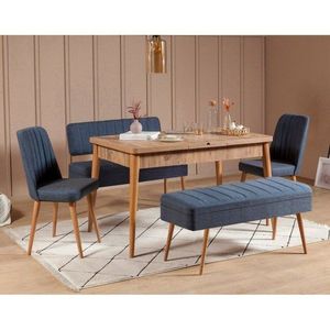 Jedálenský set s rozkladacím stolom a stoličkami (5 kusov) Vina 1048 - 4 - Atlantic, Dark Blue vyobraziť