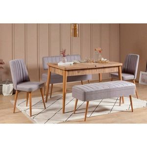 Jedálenský set s rozkladacím stolom a stoličkami (5 kusov) Vina 0701 - 4 - Atlantic, Grey vyobraziť