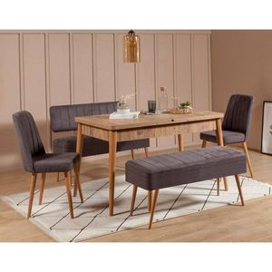 Jedálenský set s rozkladacím stolom a stoličkami (5 kusov) Vina 0701 - 4 - Anthracite, Atlantic vyobraziť