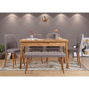 Jedálenský set s rozkladacím stolom a stoličkami (6 kusov) Santiago Atlantic Grey vyobraziť