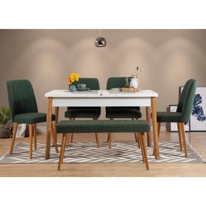 Jedálenský set s rozkladacím stolom a stoličkami (6 kusov) Santiago Atlantic-White Green vyobraziť