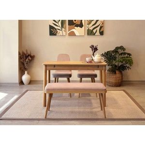 Jedálenský set s rozkladacím stolom a stoličkami (4 kusy) Vina Mini 01 0900 - Oak, Stone vyobraziť