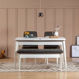 Jedálenský set s rozkladacím stolom a stoličkami (4 kusy) Vina 1053 - Anthracite, White vyobraziť