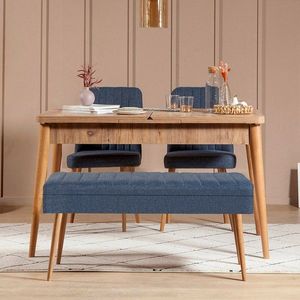 Jedálenský set s rozkladacím stolom a stoličkami (4 kusy) Vina 1048 - 3 - Atlantic, Dark Blue vyobraziť
