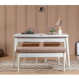 Jedálenský set s rozkladacím stolom a stoličkami (4 kusy) Vina 0900 - White Stone vyobraziť