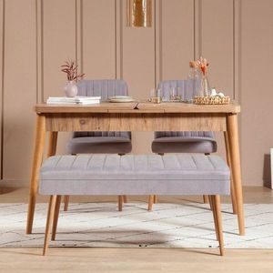 Jedálenský set s rozkladacím stolom a stoličkami (4 kusy) Vina 0701 - 3 - Atlantic, Grey vyobraziť