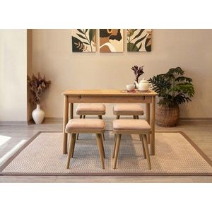 Jedálenský set s rozkladacím stolom a stoličkami (5 kusov) Vina Mini 05 0900 - Oak, Stone vyobraziť