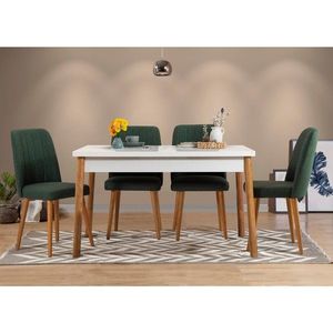 Set stola a stoličiek (5 kusov) Costa White Atlantice-Green vyobraziť