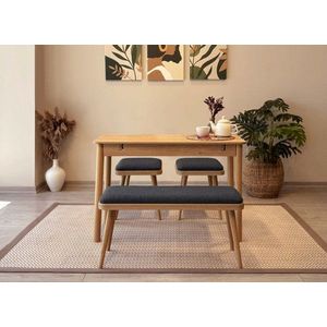 Jedálenský set s rozkladacím stolom a stoličkami (4 kusy) Vina Mini 04 1053 - Oak, Anthracite vyobraziť