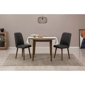 Jedálenský set s rozkladacím stolom a stoličkami (3 kusy) Vina 1053 - Walnut, Anthracite vyobraziť