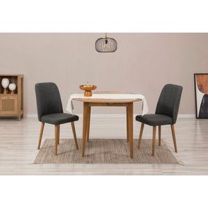 Jedálenský set s rozkladacím stolom a stoličkami (3 kusy) Vina 1053 - Atlantic Pine, Anthracite vyobraziť