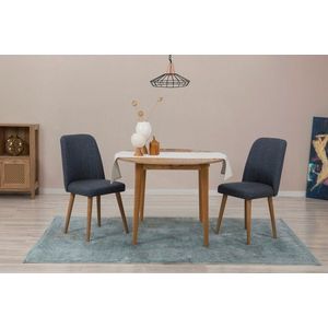 Jedálenský set s rozkladacím stolom a stoličkami (3 kusy) Vina 1048 - Atlantic Pine, Navy Blue vyobraziť