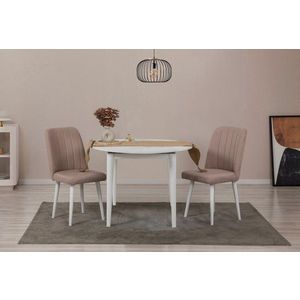 Jedálenský set s rozkladacím stolom a stoličkami (3 kusy) Vina 0900 - White, Stone vyobraziť