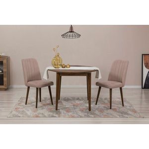 Jedálenský set s rozkladacím stolom a stoličkami (3 kusy) Vina 0900 - Walnut, Stone vyobraziť