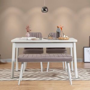 Set stola a stoličiek (4 kusy) Costa White-Grey vyobraziť