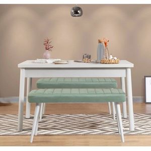 Jedálenský set so stolom a lavicou (3 kusy) Costa 0400 - White, Green vyobraziť