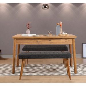 Jedálenský set so stolom a lavicou (3 kusy) Costa 1053 - Atlantic Pine, Anthracite vyobraziť