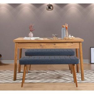 Jedálenský set so stolom a lavicou (3 kusy) Costa 1048 - Atlantic Pine, Dark Blue vyobraziť
