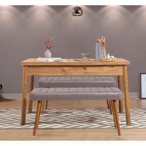 Jedálenský set so stolom a lavicou (3 kusy) Costa 0701 - Atlantic Pine, Soho Grey vyobraziť