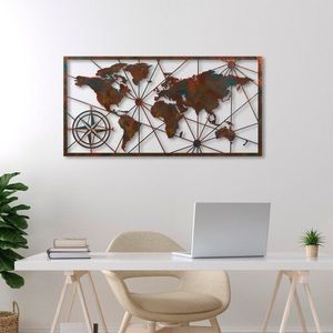 Dekoratívny kovový doplnok na stenu World Map Large - 2 vyobraziť