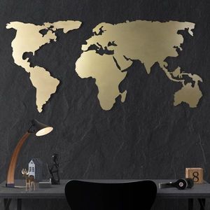 Dekoratívny kovový doplnok na stenu World Map vyobraziť