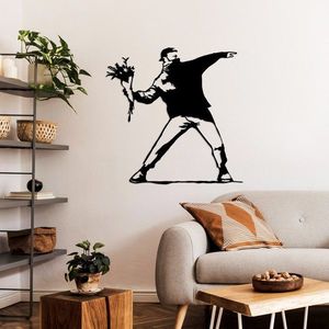 Dekoratívny kovový doplnok na stenu Banksy Metal 01 vyobraziť