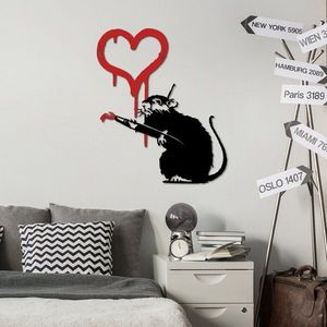 Dekoratívny kovový doplnok na stenu Banksy Metal 08 vyobraziť