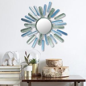 Dekoratívny kovový doplnok na stenu Metal Art Mirror Sun vyobraziť