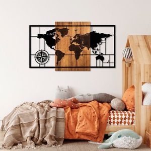 Dekoratívny drevený doplnok na stenu World Map 1-L vyobraziť