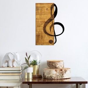 Dekoratívny drevený doplnok na stenu Treble Clef vyobraziť