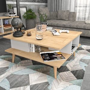 Konferenčný stolík Akya - Oak, White vyobraziť