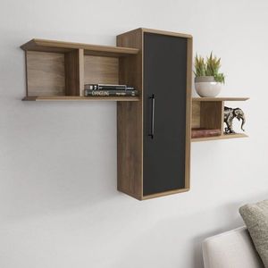Nástenná polica Olida - Walnut, Black vyobraziť
