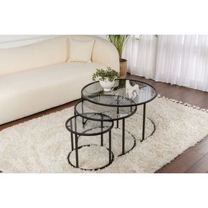 Súprava konferenčných stolíkov Aurum - 80, 60, 42 - Black, Grey vyobraziť