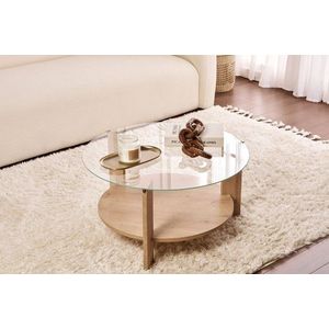 Konferenčný stolík Clara - Sapphire Oak, Transparent vyobraziť