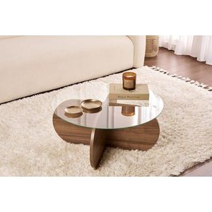 Konferenčný stolík Aeris - Walnut, Transparent vyobraziť