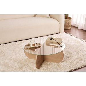 Konferenčný stolík Aeris - Sapphire Oak, Transparent vyobraziť