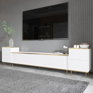 TV skrinka / Obývacia stena Imaj - White, Gold vyobraziť