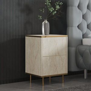 Nočný stolík Imaj - Travertine, Gold - POSLEDNÉ 2 KUSY vyobraziť