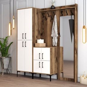 Predsieňová stena Berlin ABC - Walnut, White vyobraziť