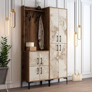 Predsieňová stena Berlin BA - Walnut, White Marble vyobraziť