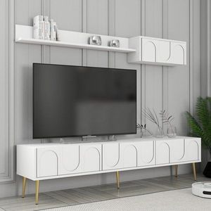 TV skrinka / Obývacia stena Lyon 2 - White, Gold vyobraziť