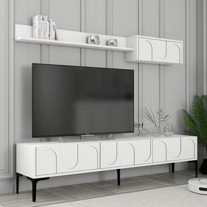 TV skrinka / Obývacia stena Lyon 2 - White, Black vyobraziť