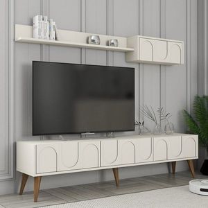 TV skrinka / Obývacia stena Lyon 2 - Cream, Walnut vyobraziť