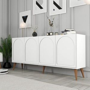 Konzolový stolík Lyon 81 - White, Walnut vyobraziť