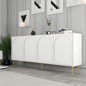 Konzolový stolík Lyon 80 - White, Gold vyobraziť