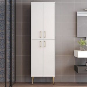 Viacúčelová skrinka Berlin A - White, Gold vyobraziť