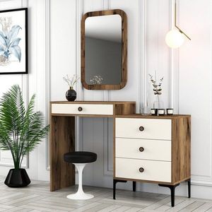 Toaletný stolík Lizbon 547 - Walnut, Cream vyobraziť