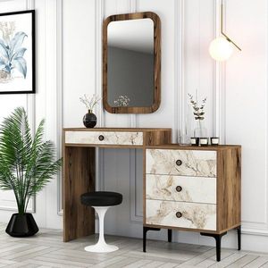 Toaletný stolík Lizbon 545 - Walnut, White vyobraziť